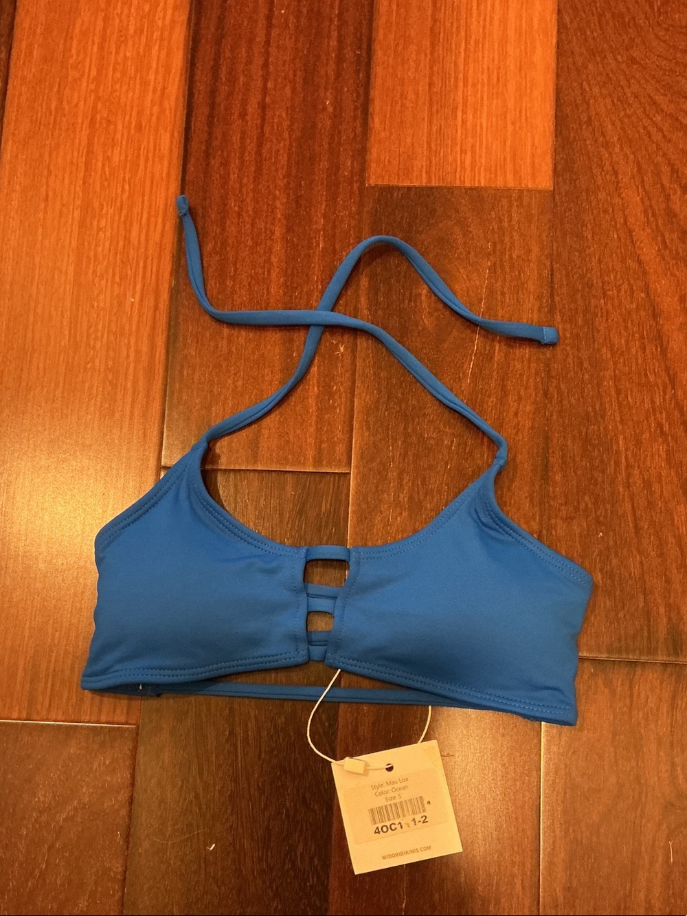 Midori Blue Strappy Swim Top